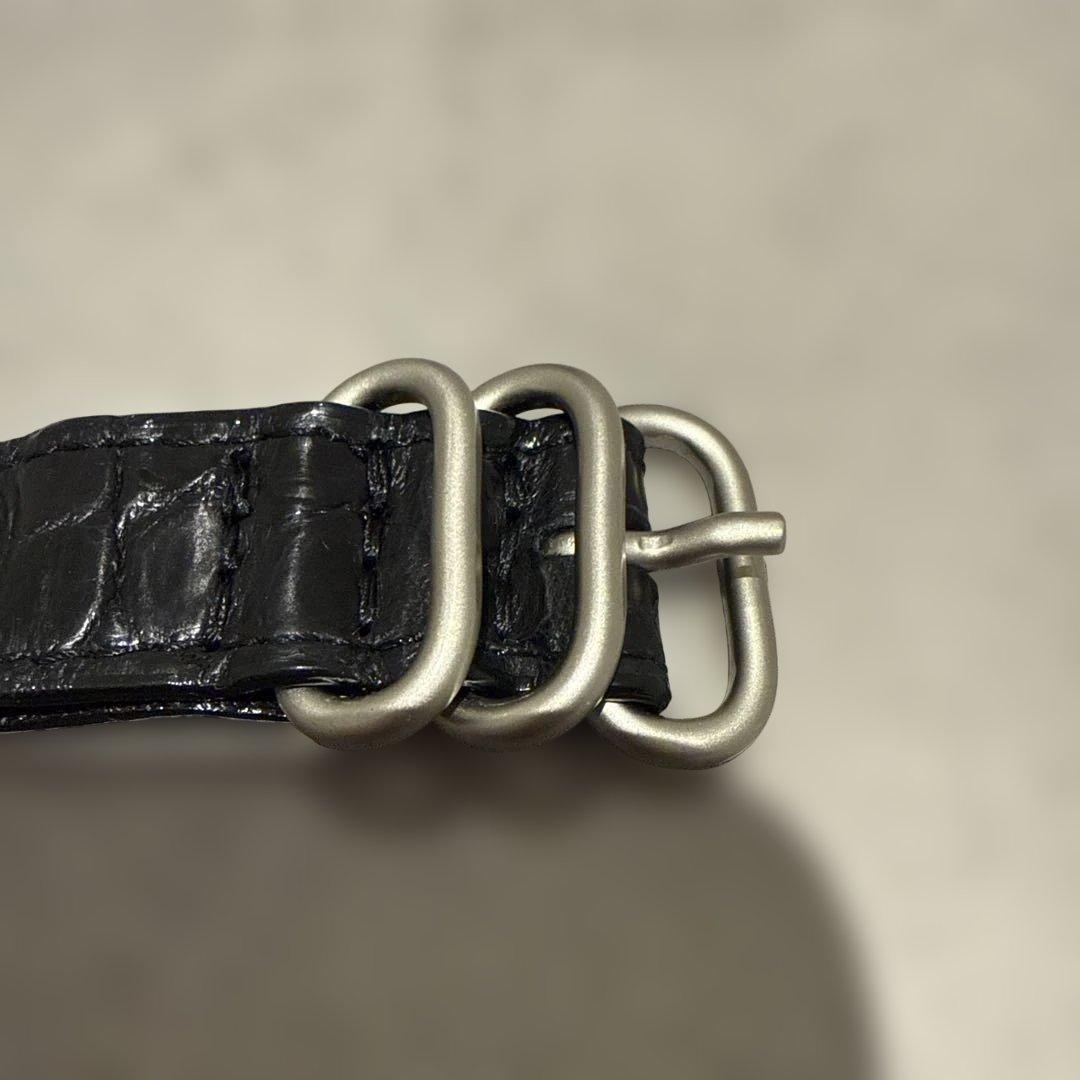 【極美品】ザソール 即完売品 ブラック クロコダイル オーストリッチ 20mm