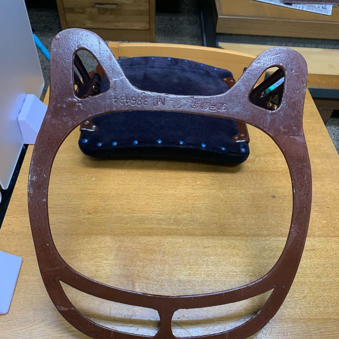 アンティーク座椅子、昭和初期、かすりの座布団付き