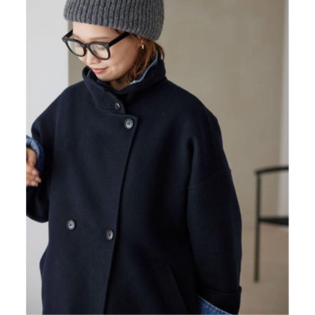 スローブイエナ　ダブルフェイス　スタンドコートsouple wool 2024