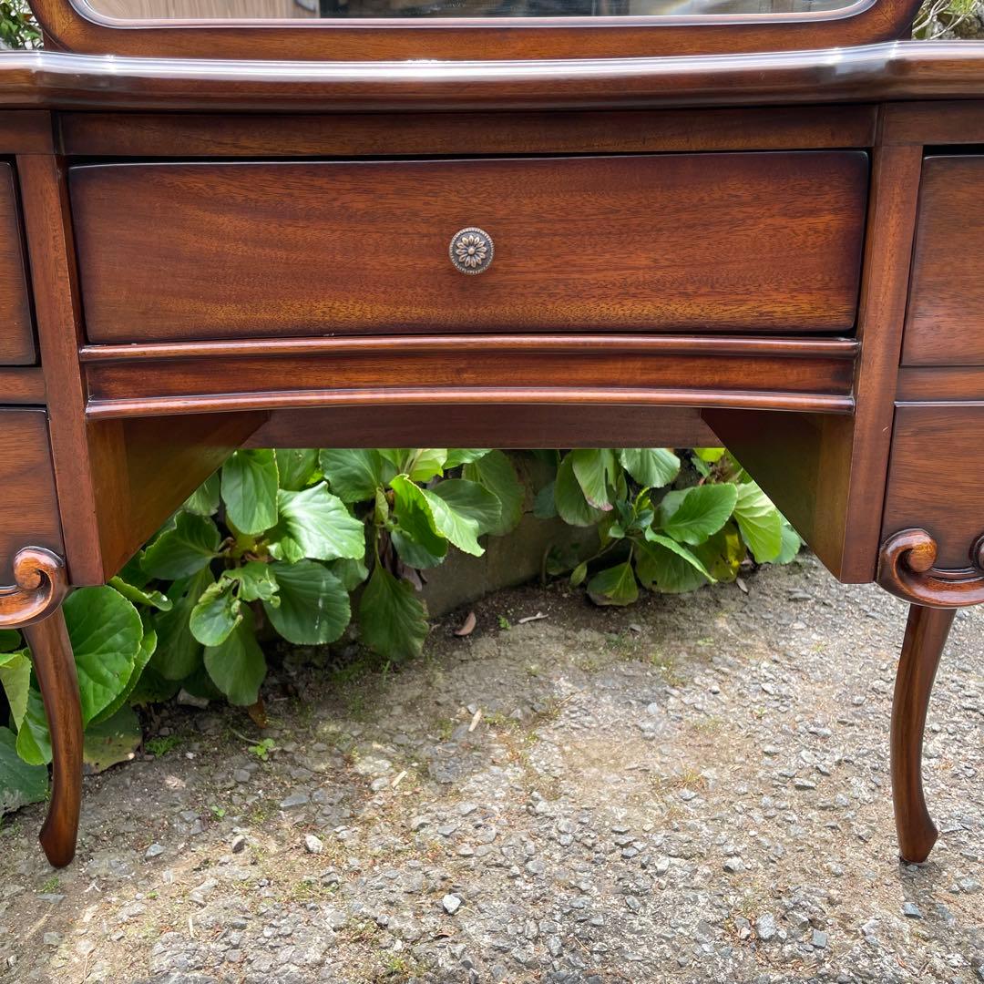 ビッグミラー ドレッサー マホガニー 輸入家具 エレガント 高級 化粧台 鏡台