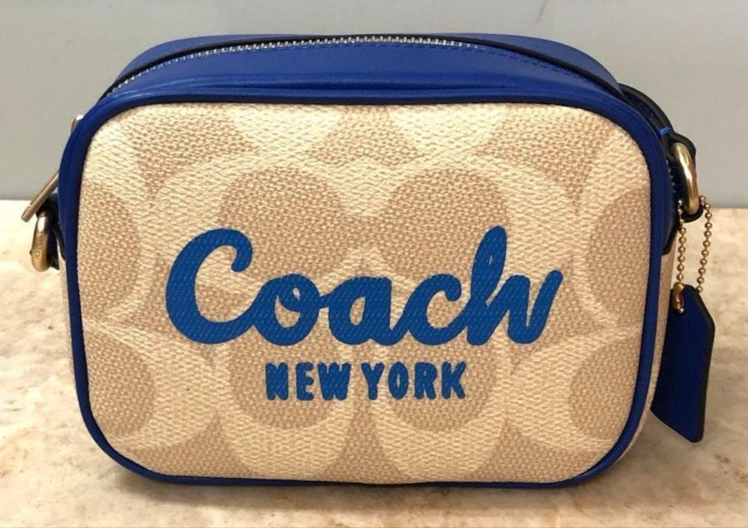 Coach ショルダーバッグ ベージュ/青