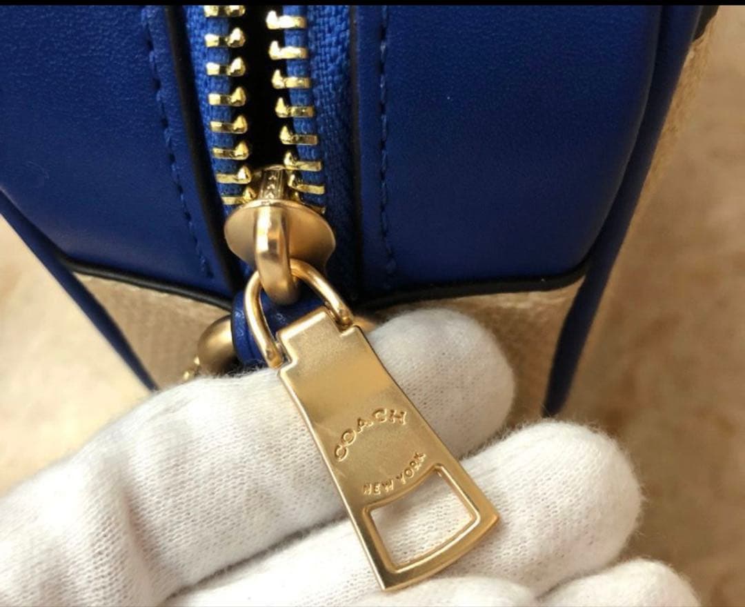 Coach ショルダーバッグ ベージュ/青