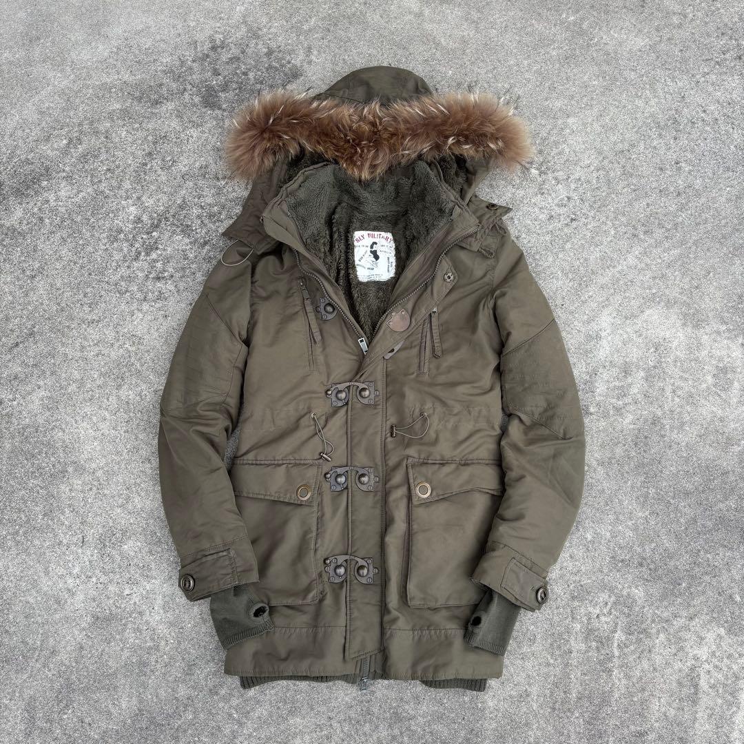 平成ギャル y2k グランジ ファー付 モッズコート ダークコア メタルギミック