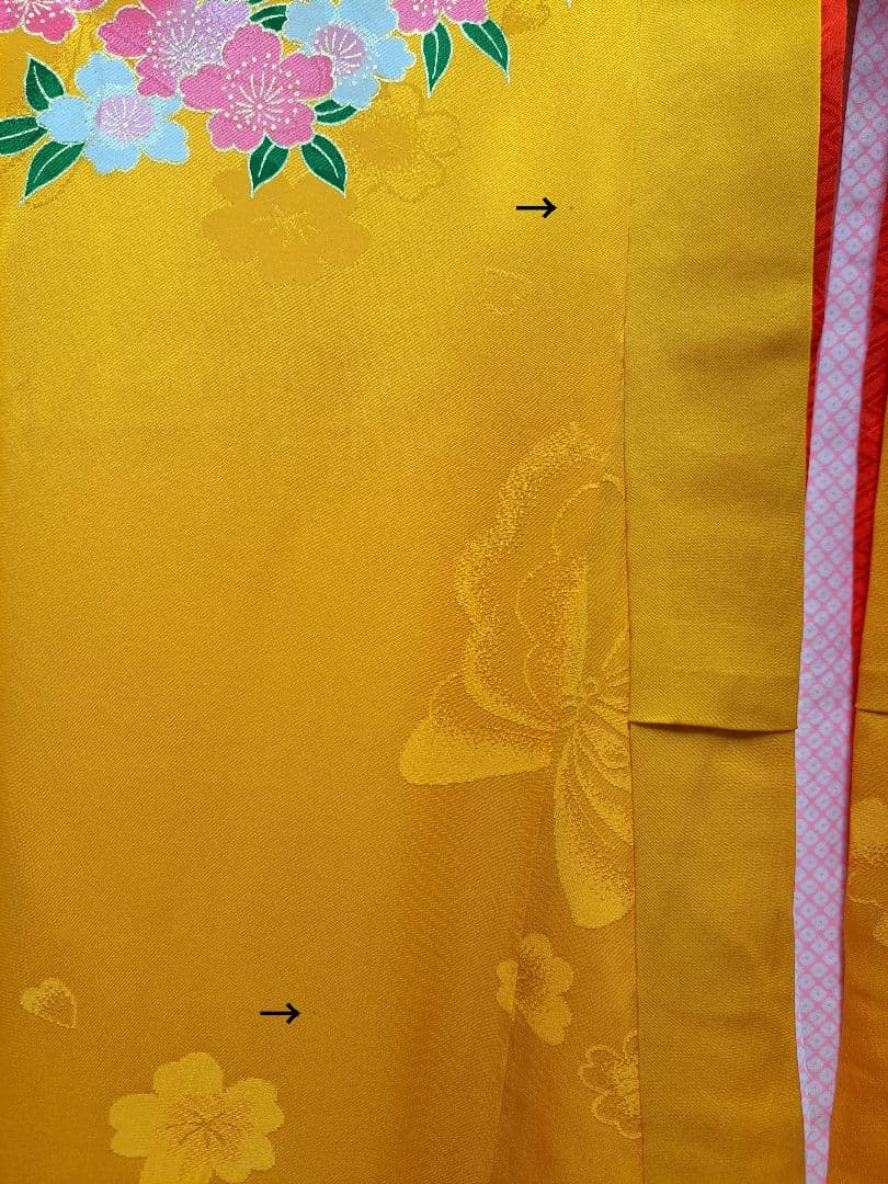 【正絹】七五三 ７歳　四ツ身　長襦袢・重ね襟付き★新品未使用★匿名配送★