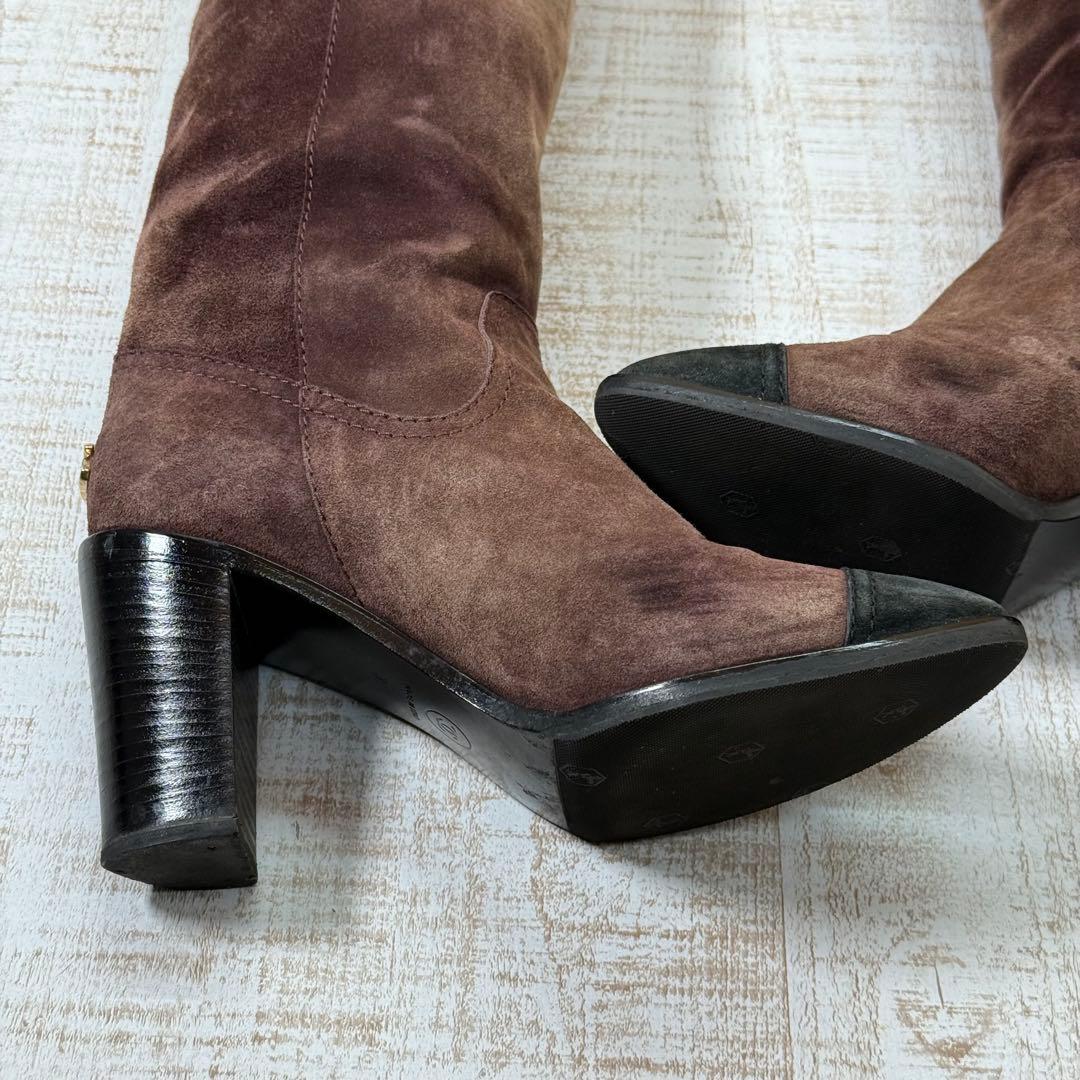 CHANEL シャネル スウェード　ロングブーツ ココマーク 39C