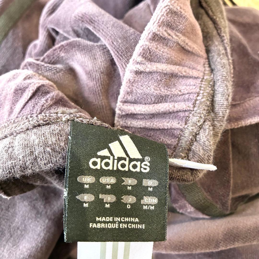 アディダス ベロア ジャージ セットアップ ダークパープル 大きいサイズ XL