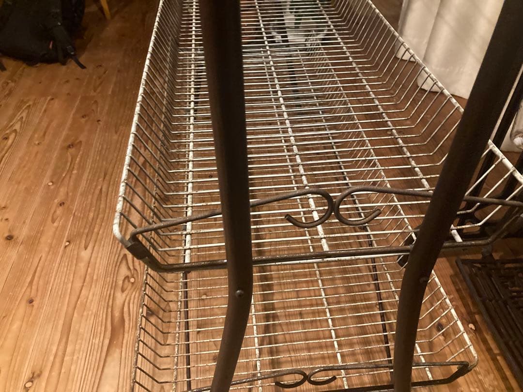 昭和レトロ　大型ワイヤーラック4段仕様　ジャンクガーデニング　シャビーラック13