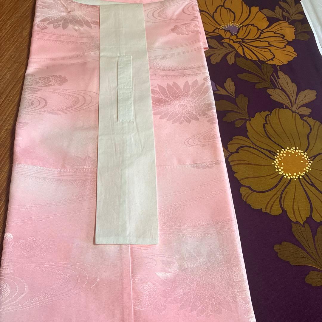 のあたん様 アンティーク風モダン　紫に牡丹の花　振袖　長襦袢付き