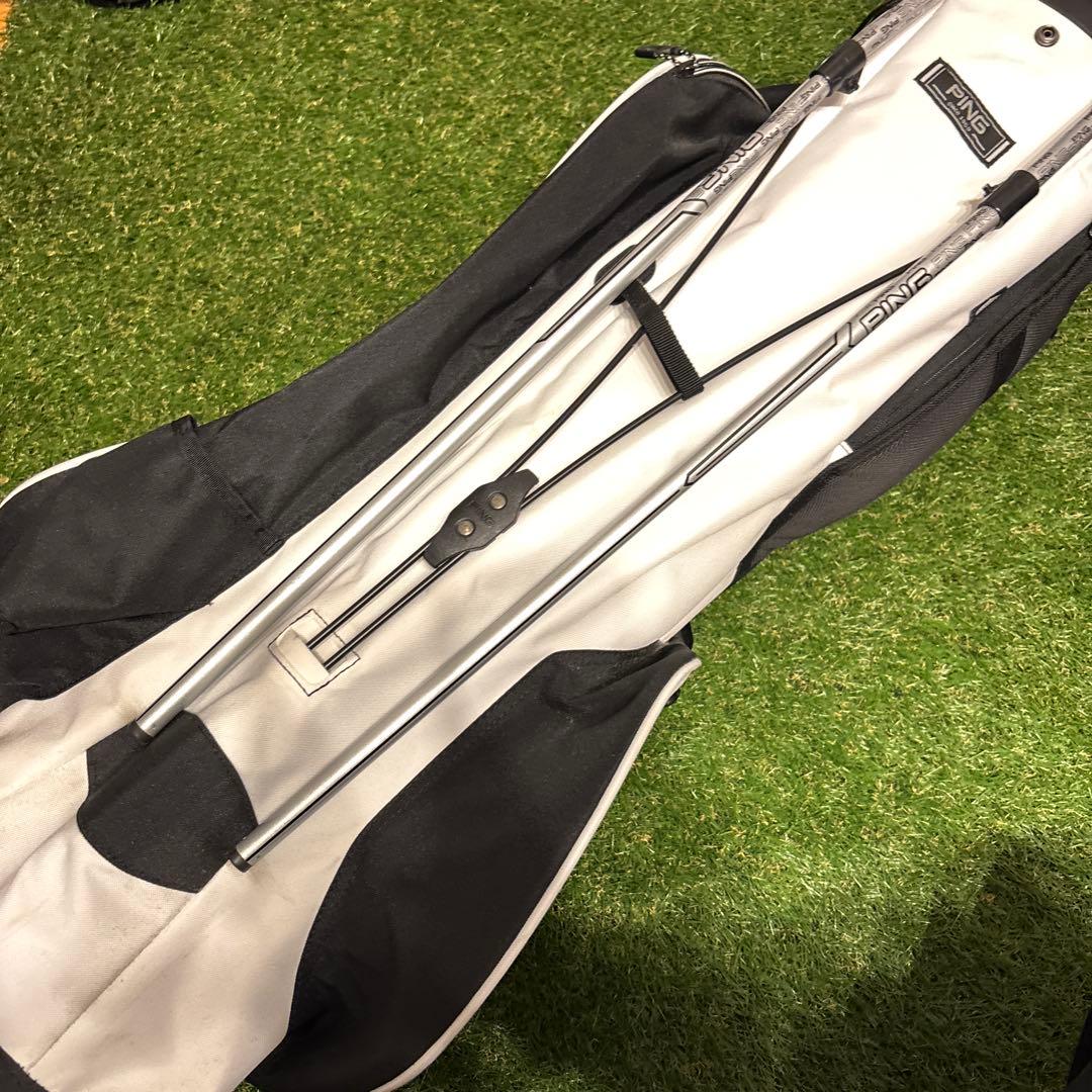 PING ストライプデザイン スタンドバッグ