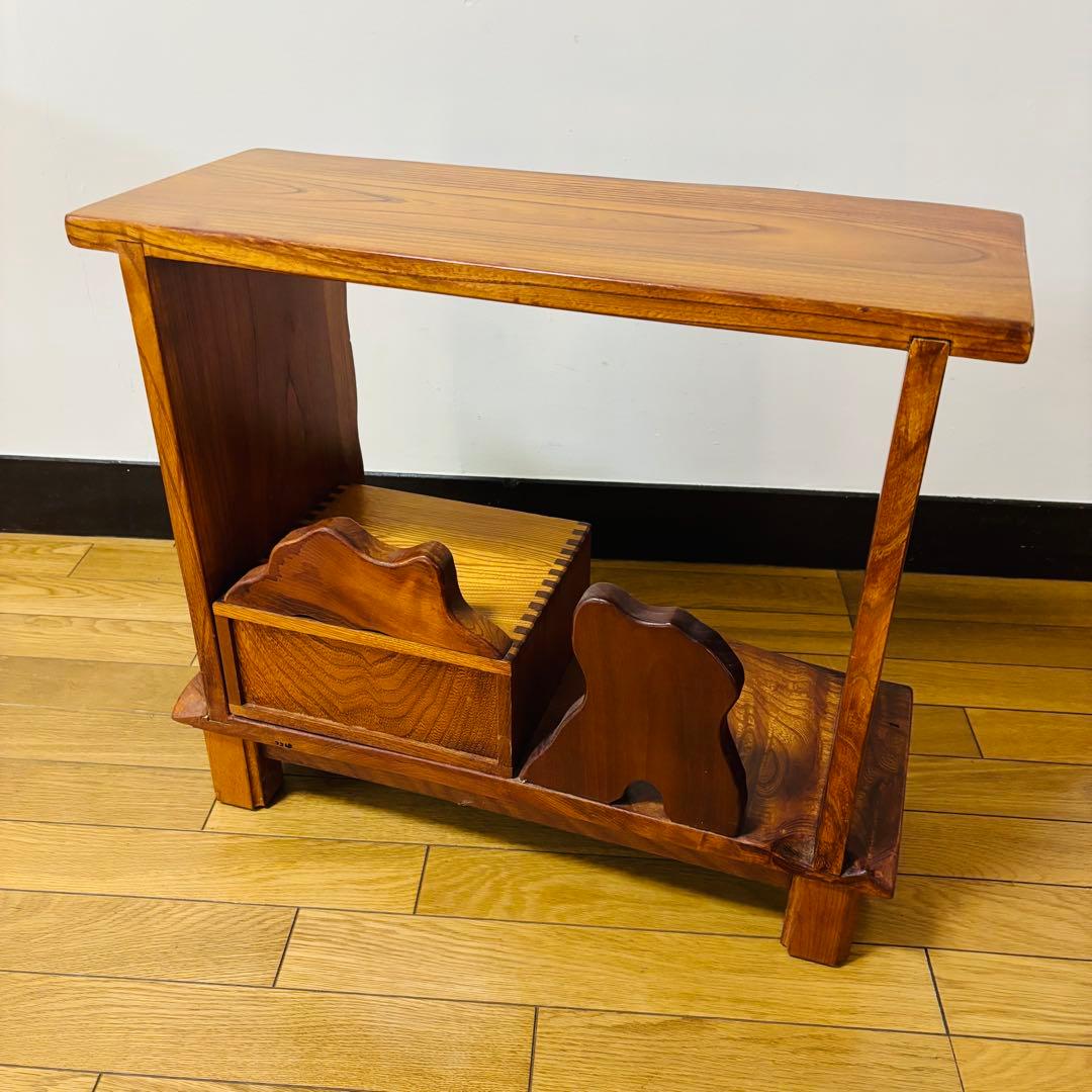 【希少品】深谷木工 木製 天然木 板 脚付き 座卓 サイドテーブル　送料込み