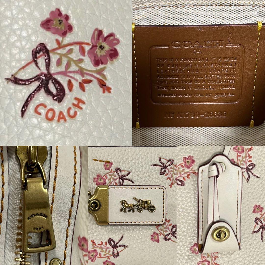 【極美品】コーチ ローグ25 2way ハンドバッグ レザー 斜め掛け 花柄