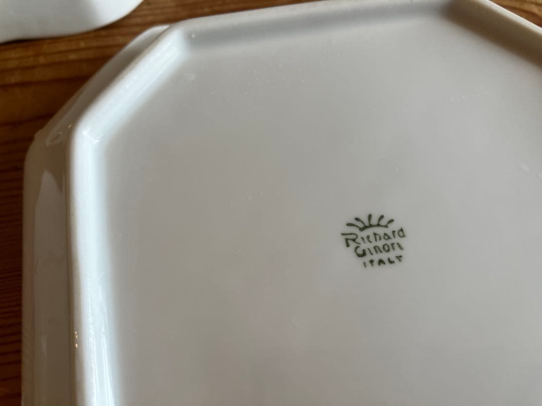 ジノリ　ベッキオホワイト　14.5スクエアプレート×3
