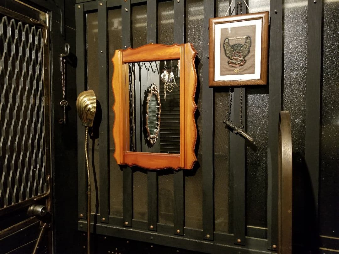 レア　ヴィンテージ　ゴシック　コロニアル　トラッド　デザイン　ウッド　ミラー