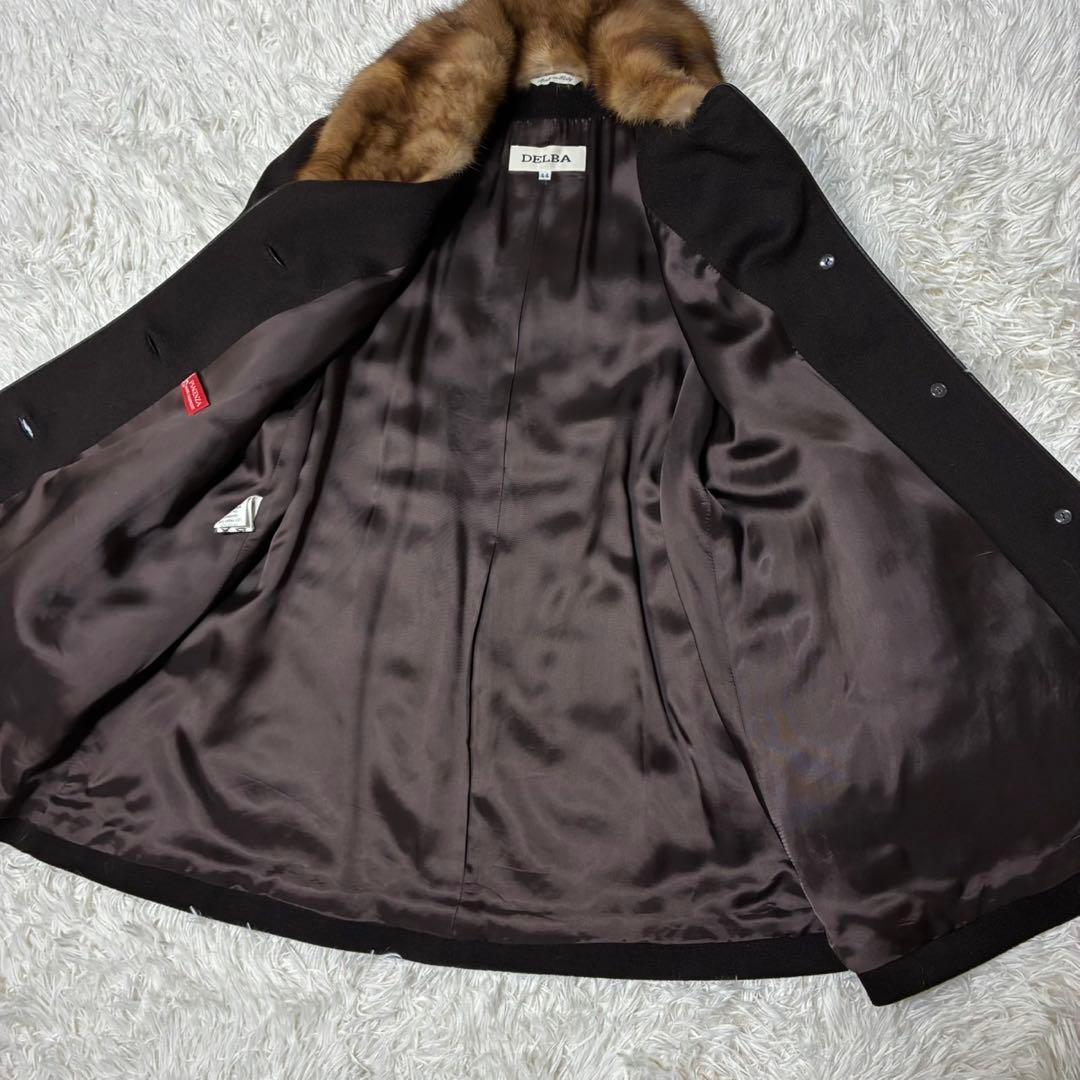 DELBA PIACENZA ロングコート　ファーコート　カシミア　ブラック