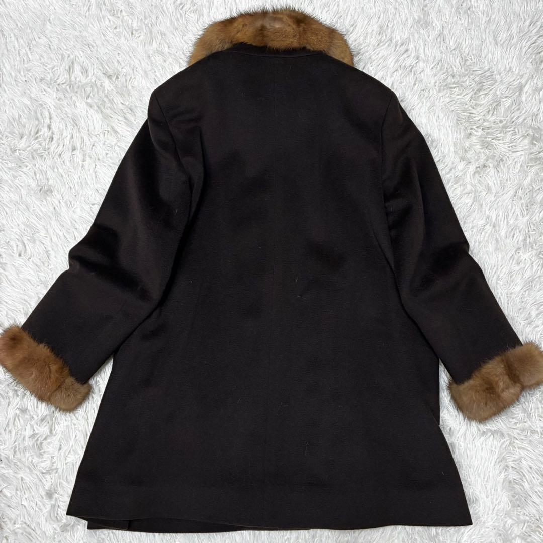 DELBA PIACENZA ロングコート　ファーコート　カシミア　ブラック