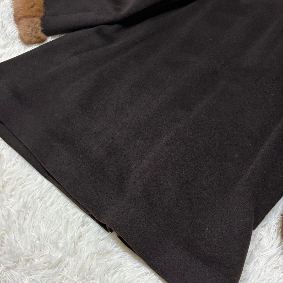 DELBA PIACENZA ロングコート　ファーコート　カシミア　ブラック