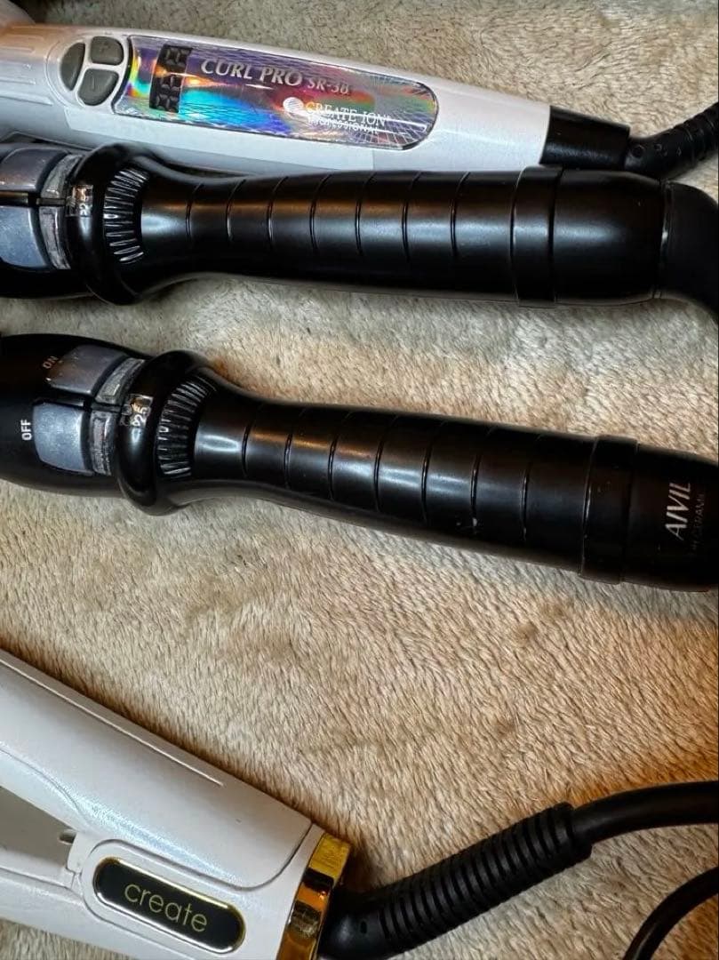 カールアイロン 45、38、32、25、ストレートアイロン セット