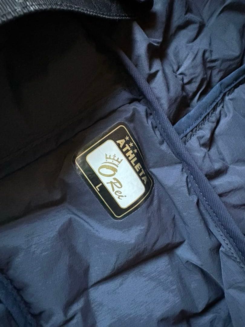 ATHLETA フード付きダウンジャケット ネイビー