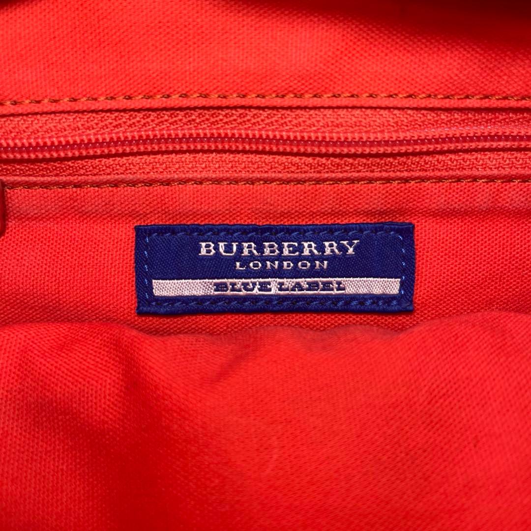 バーバリー カバン 2WAY トートバッグ ラフィア ベージュ オレンジ