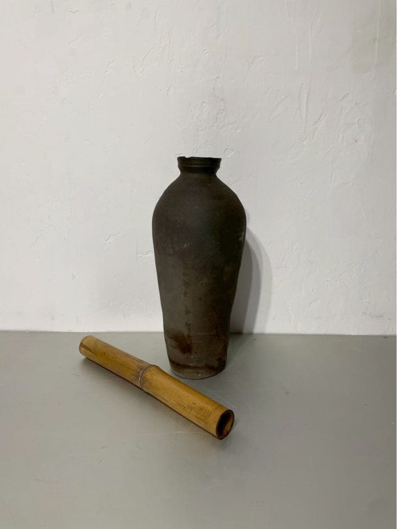 須恵器 古陶磁 壺 花瓶 インテリア 時代物 朝鮮【骨董・アンティーク】