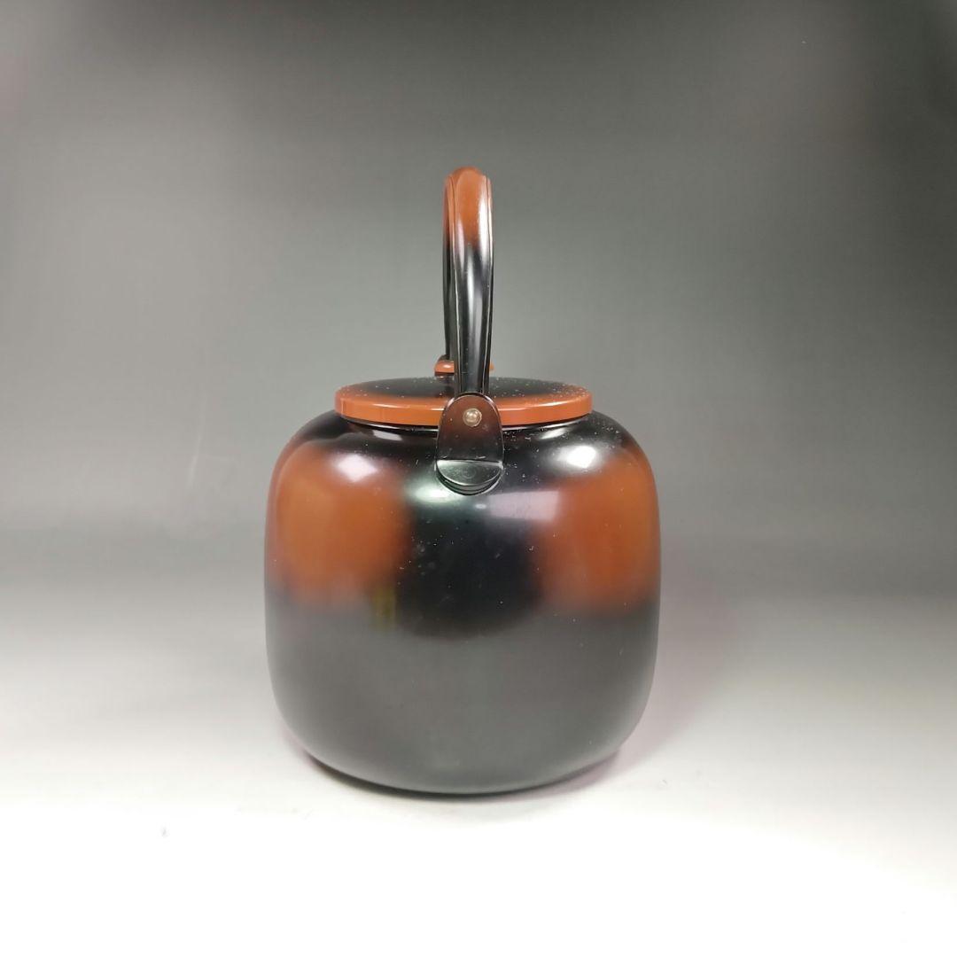 イ690 水注『山本閑浄造『腰黒水注　共箱』急須　薬缶　茶道具