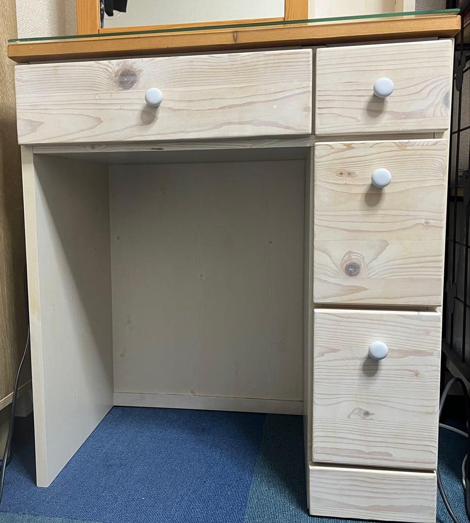 ドレッサー 三面鏡 無垢 天然木 鏡台 化粧台 ナチュラル