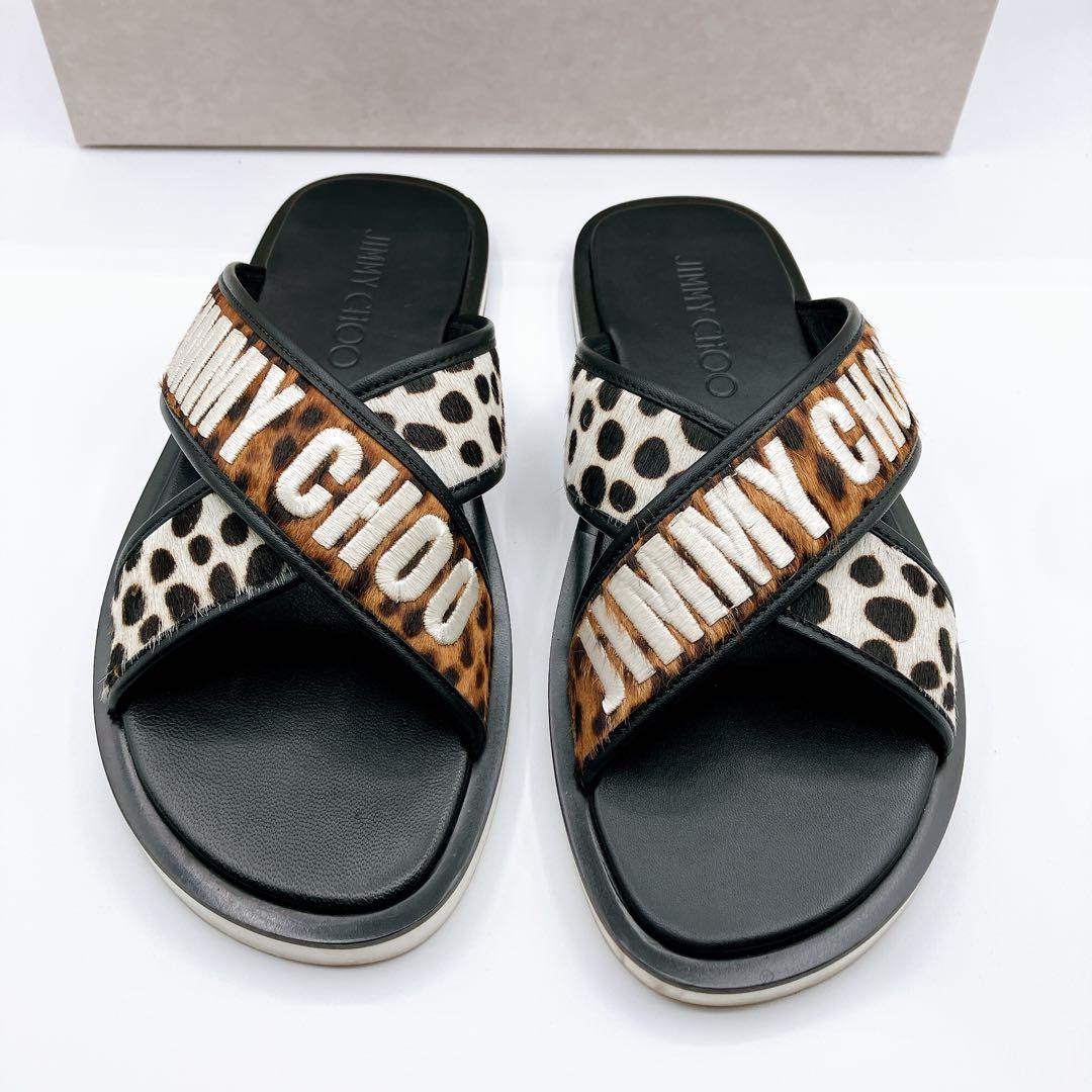 【付属品完備】ジミーチュウ　ビーチサンダル　ハラコ　アニマル　42 26cm