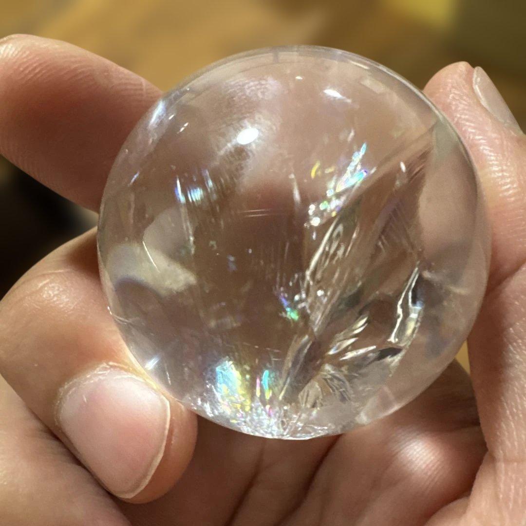 天然　最高品質　コロンビア産　レムリアン水晶　レインボー水晶　スフィア　丸玉