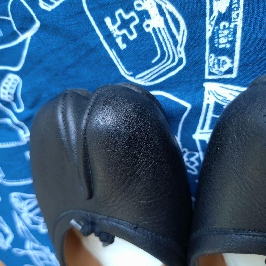 マルジェラ　36 足袋　タビ　バレエ　レザー　ブラック