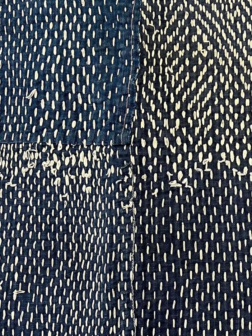 古布　木綿　希少手刺しラグ　ボロ　襴繹