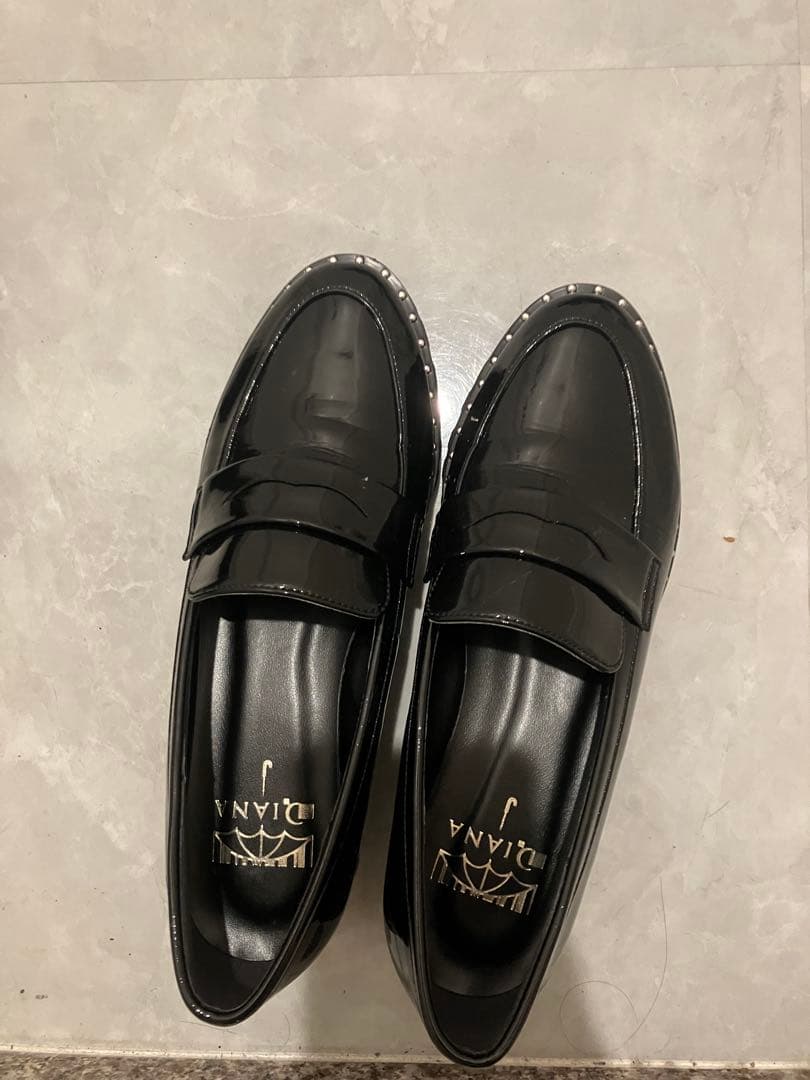 ２０２５年今期ダイアナ ブラックローファー レインシューズ 美品