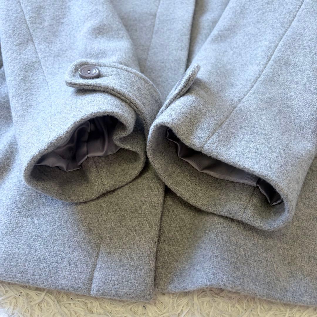 組曲　スタンドカラー ウール ミドルコート　大きいサイズ　4L 5L