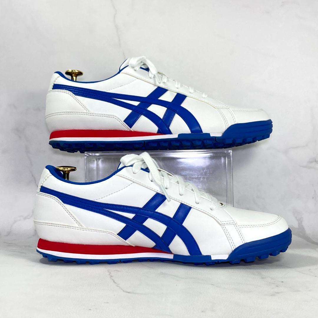 asics ゲルプレショットクラシック3 ゴルフシューズ 25㎝ 白/青/赤