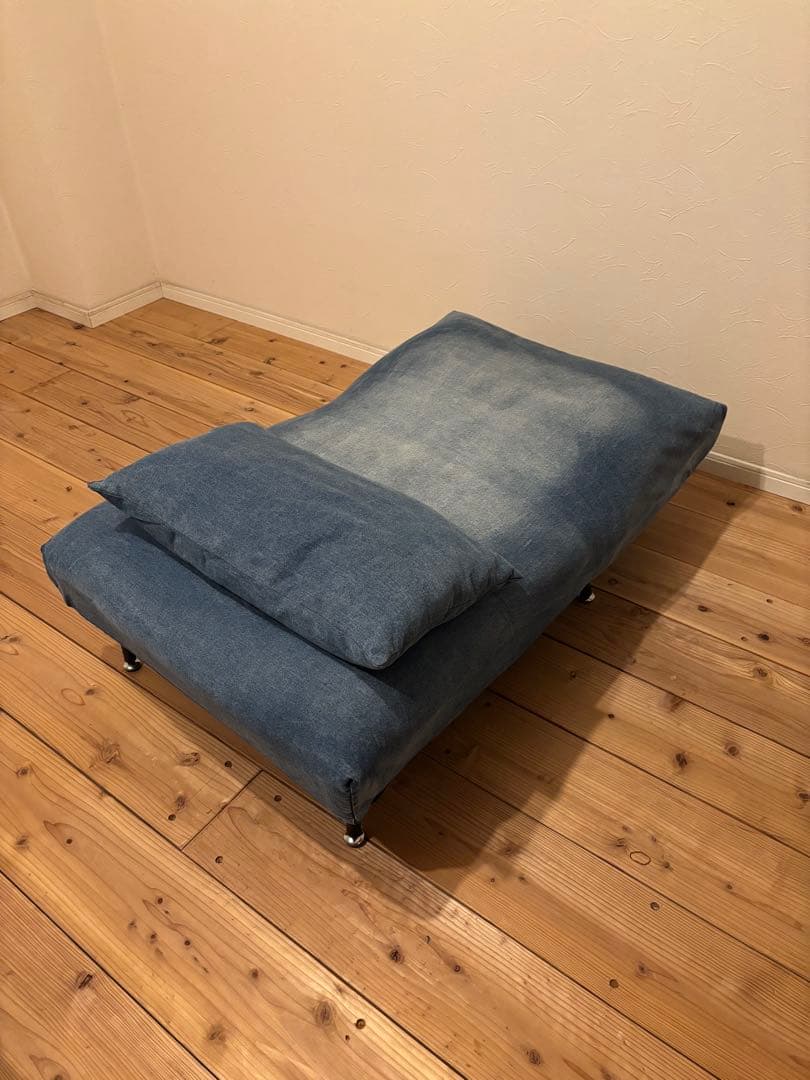 リクライニング1人掛けデニムソファ