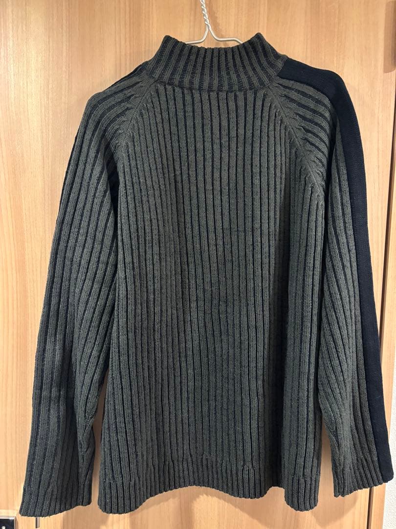 ロ*着様 古着 ジップデザインニット アクリル ツートーン