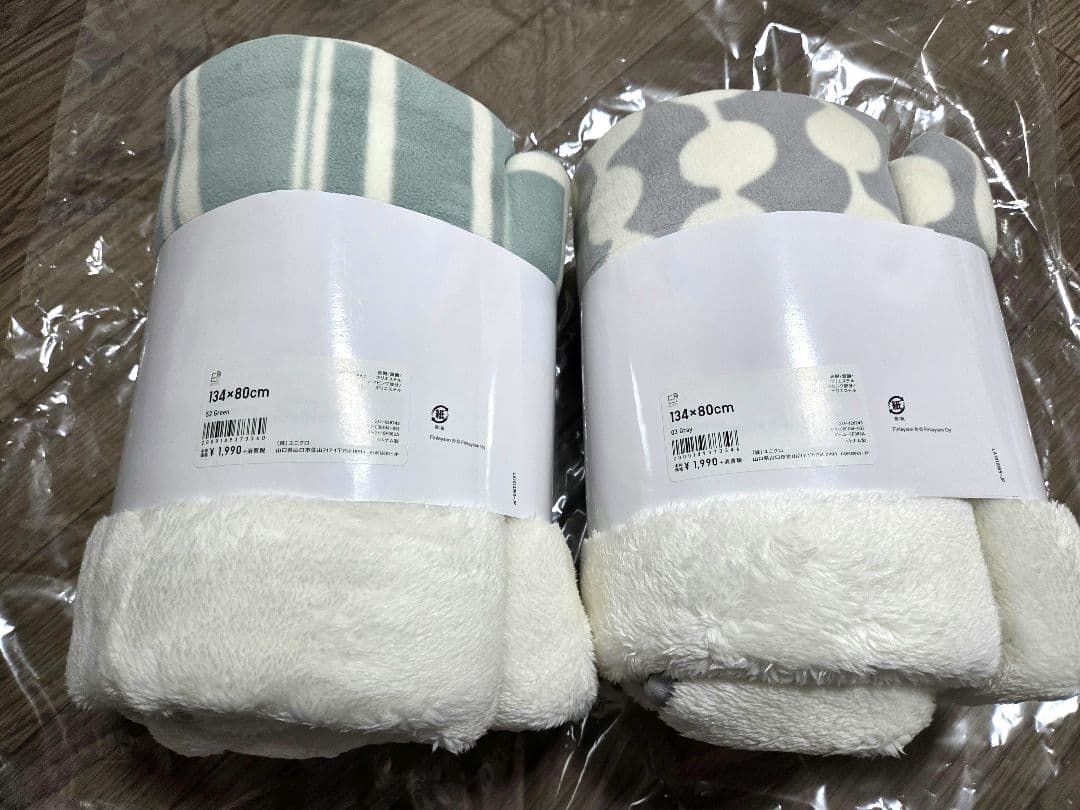 ⭐未使用品ユニクロ　フィンレイソン　フリースリバーシブルブランケット　２色セット