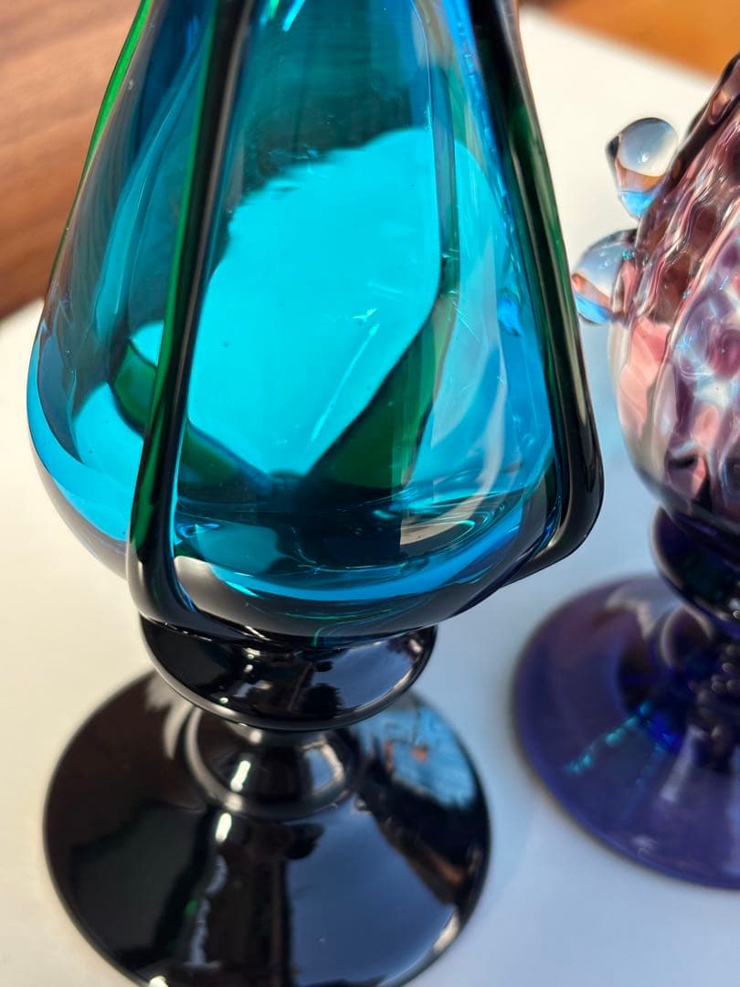 舩木倭帆　吹きガラス　作品展 一輪挿し　花瓶　2個セット