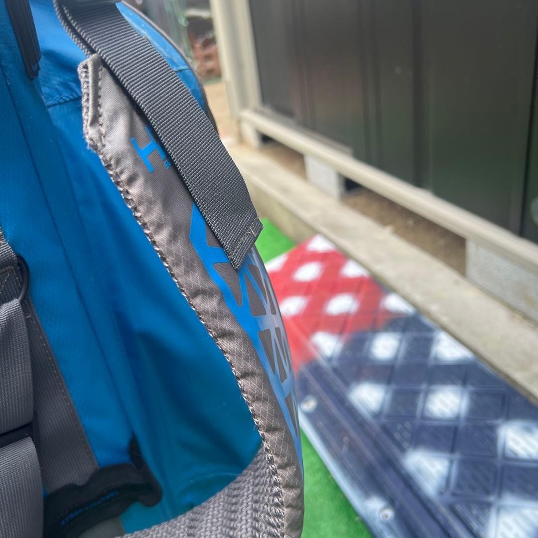 多機能ポケット付きゴルフバッグ グレー/青