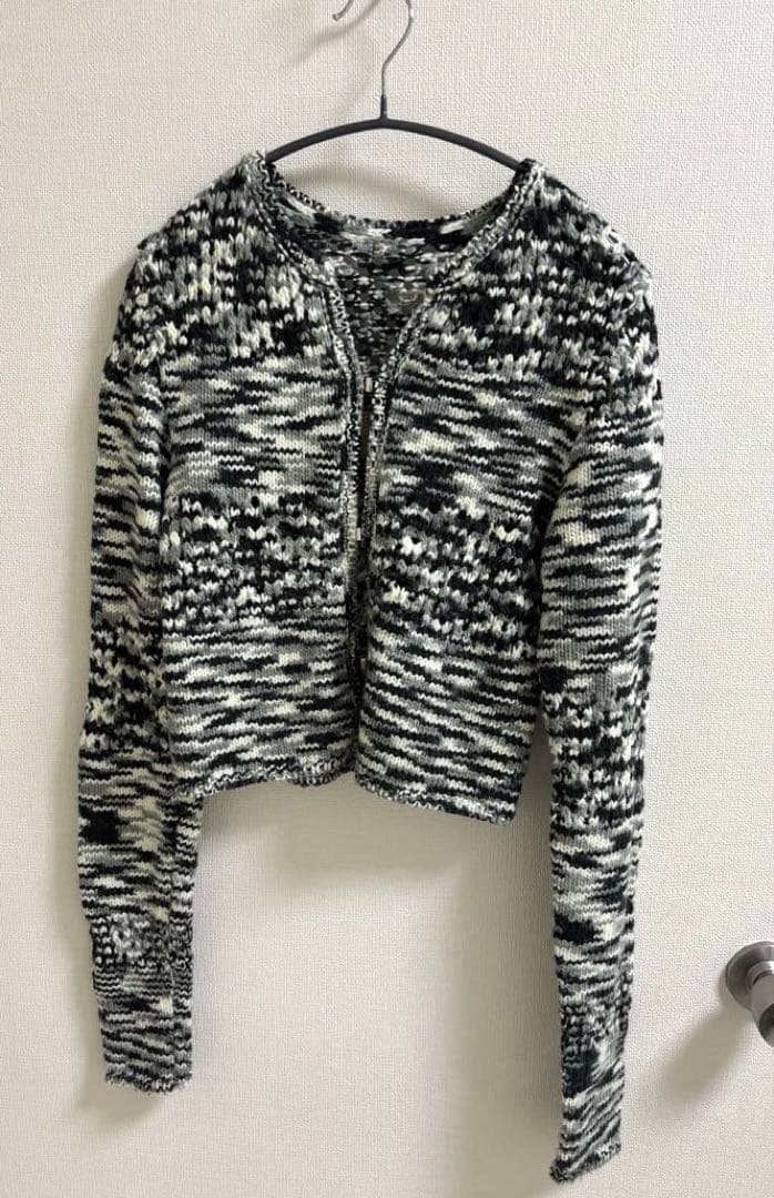 美品 quui marble knit cardigan ブラック キューイ