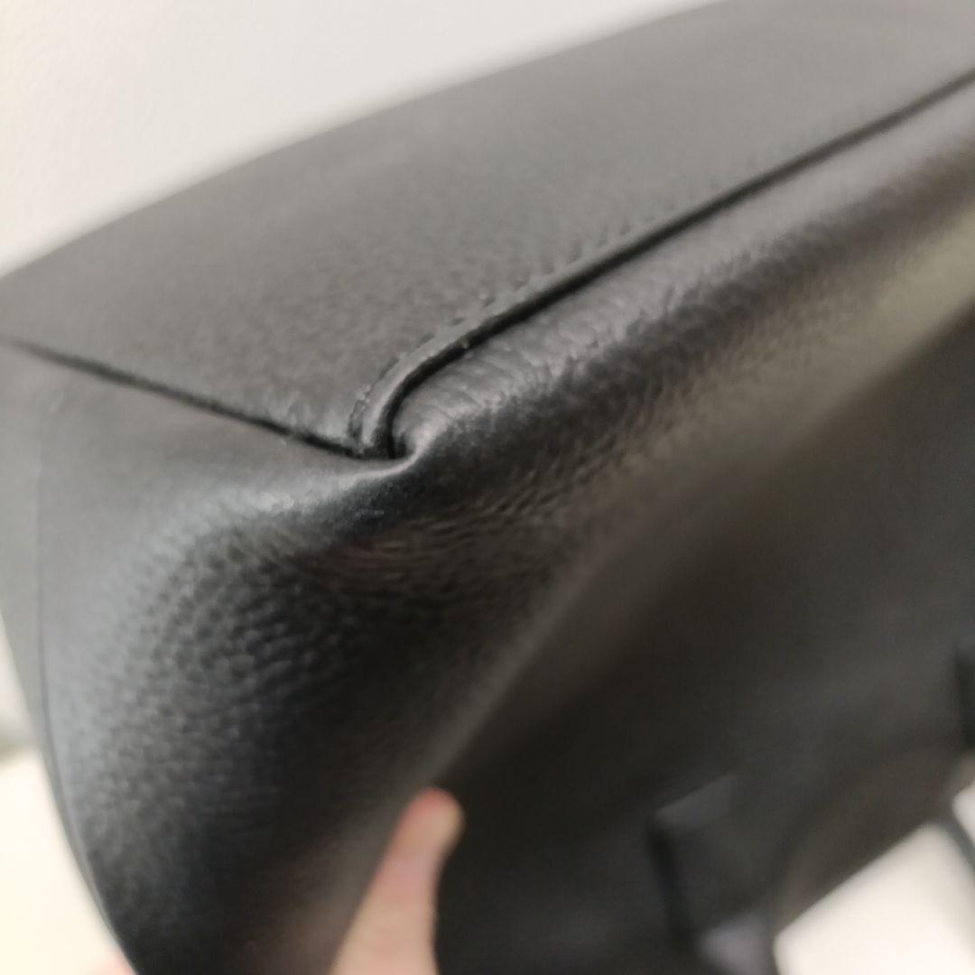 HushTug レザー ビジネストートバッグ 黒