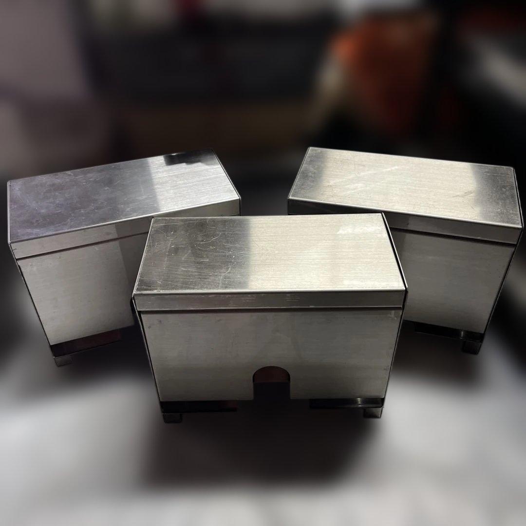 ステンレス　ディスペンサー　3個セット　キッチン　ストロー　割り箸　店舗用品