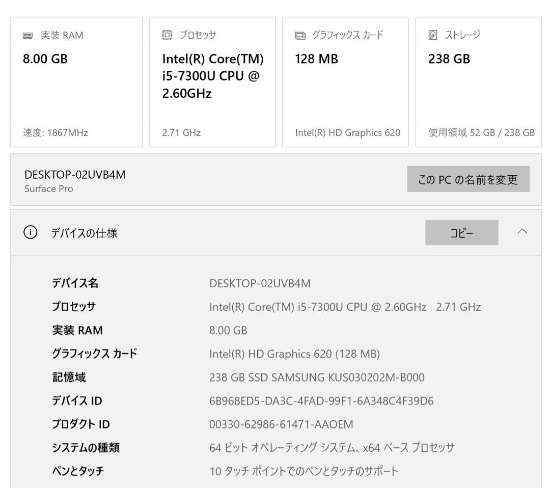 Microsoft Surface Pro 1796（第5世代） 純正キーボード