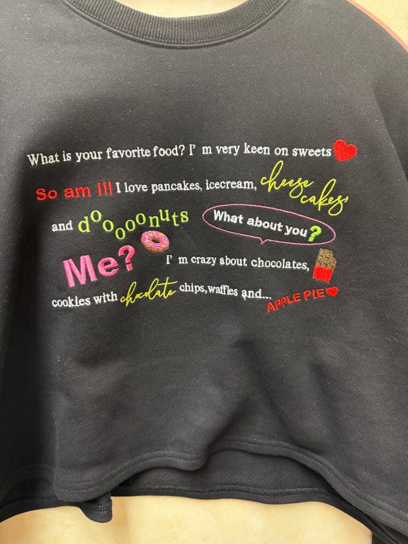 LINKABLE メッセージスウェットプルオーバー(ブラック)