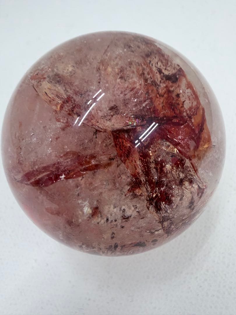 ファイヤークォーツ　スフィア　丸玉　虹　C