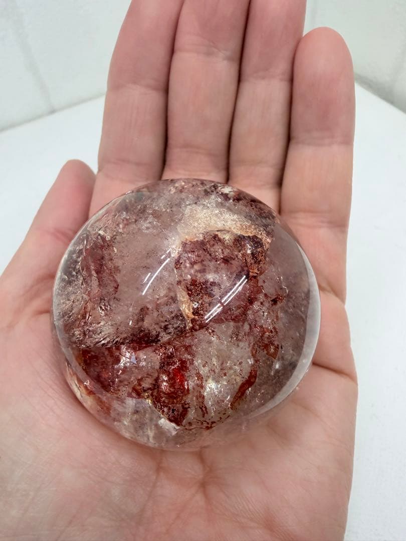 ファイヤークォーツ　スフィア　丸玉　虹　C