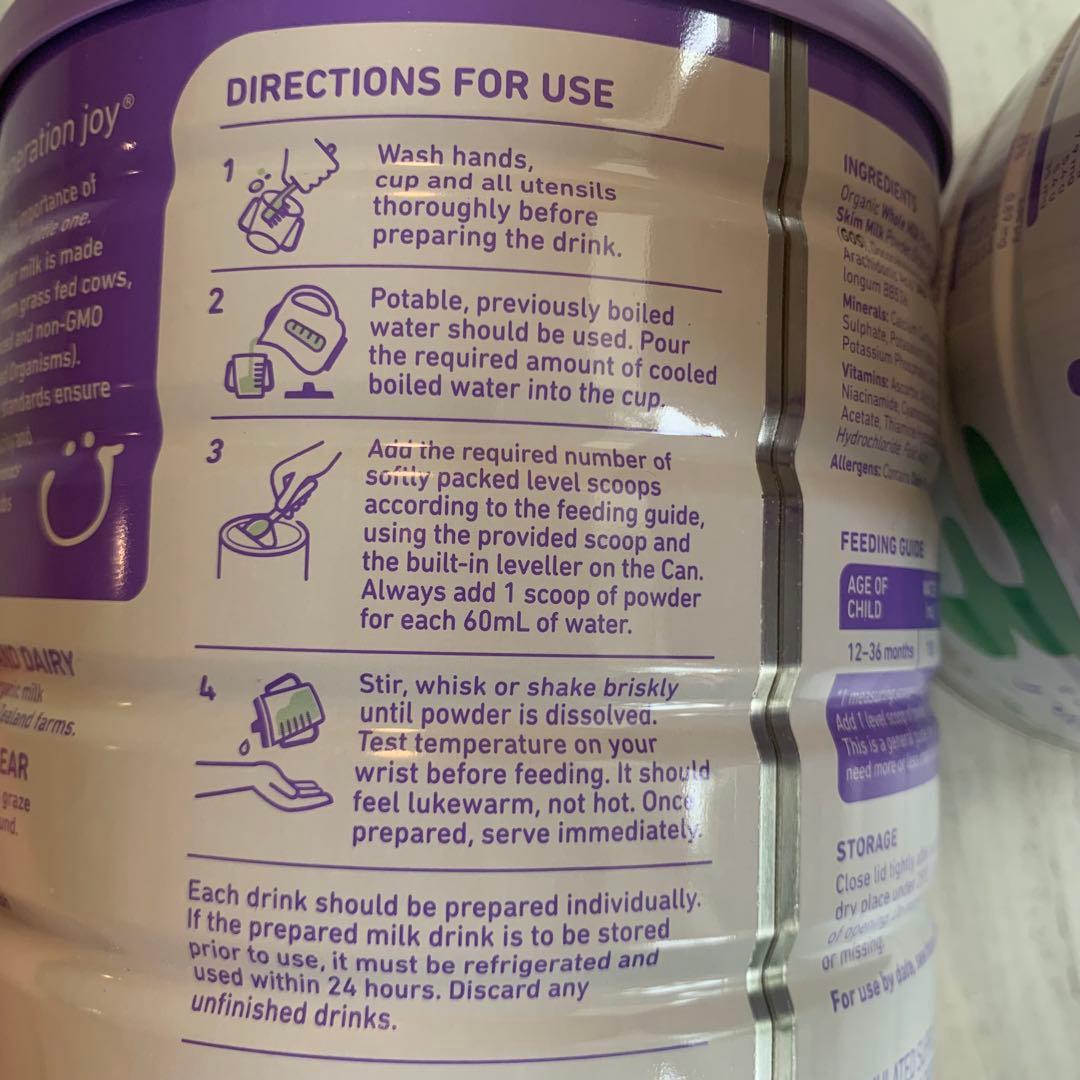 Bubs バブズ オーガニック粉ミルク800gステップ3(12〜36ヶ月) ×2