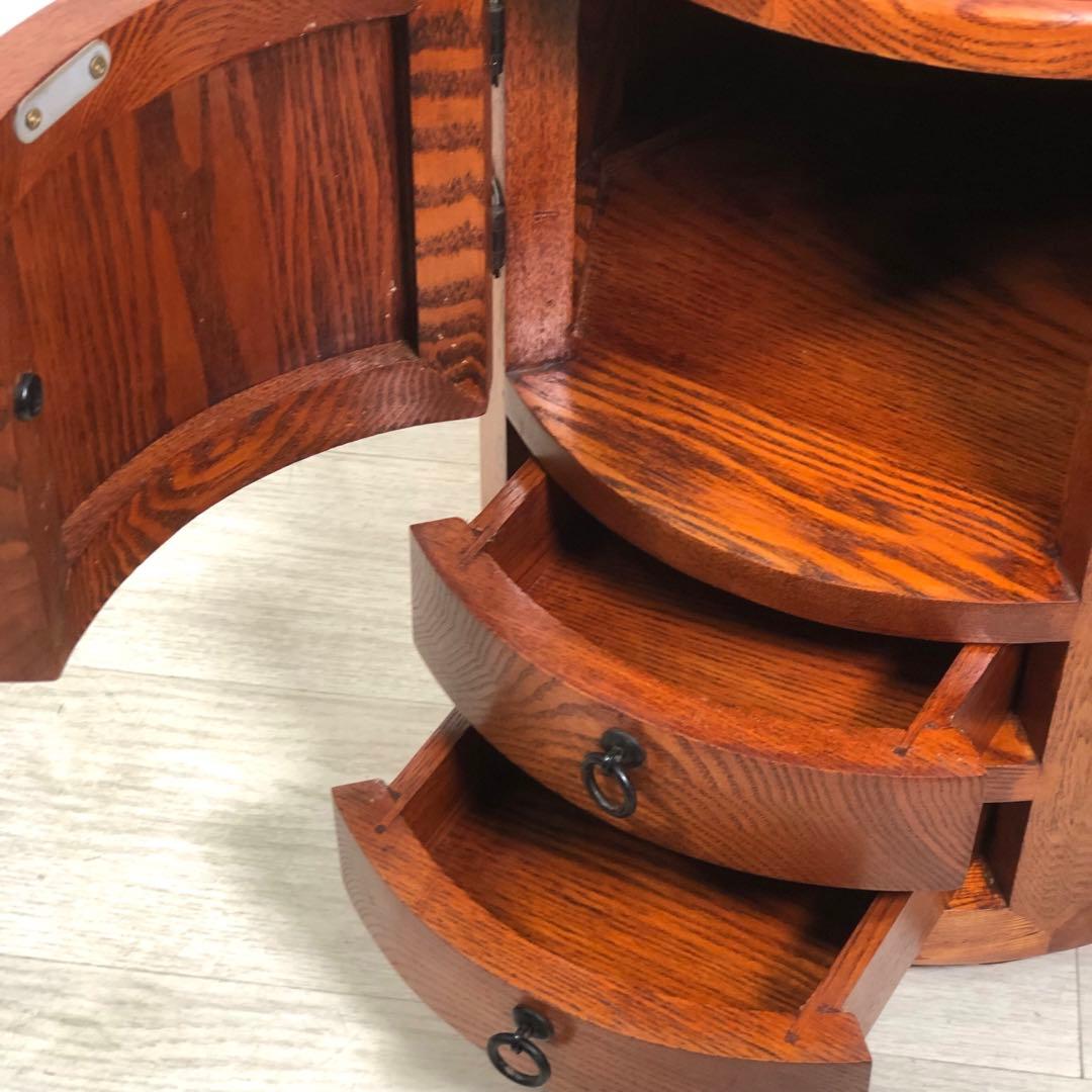 李朝家具　丸型テーブル　丸型チェスト　収納　小物入れ