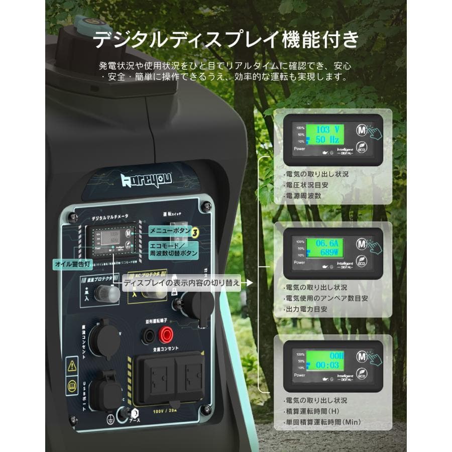 ガス・ガソリン両用発電機★インバーター発電機静音式 カセットボンベ発電機