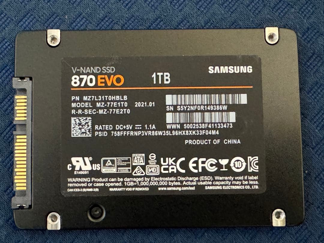内蔵型SSD Samsung 870 EVO 1TB SATA 2.5\" SSD
