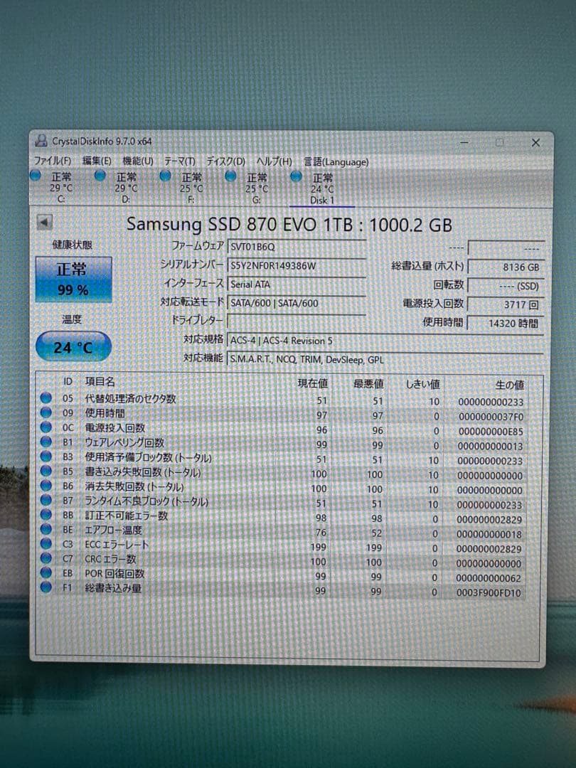 内蔵型SSD Samsung 870 EVO 1TB SATA 2.5\" SSD